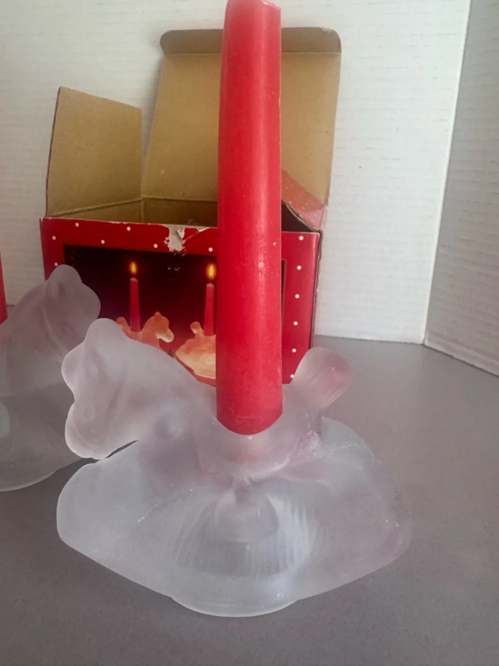 Vintage Rocking Horse Candle Holders Set with Candles